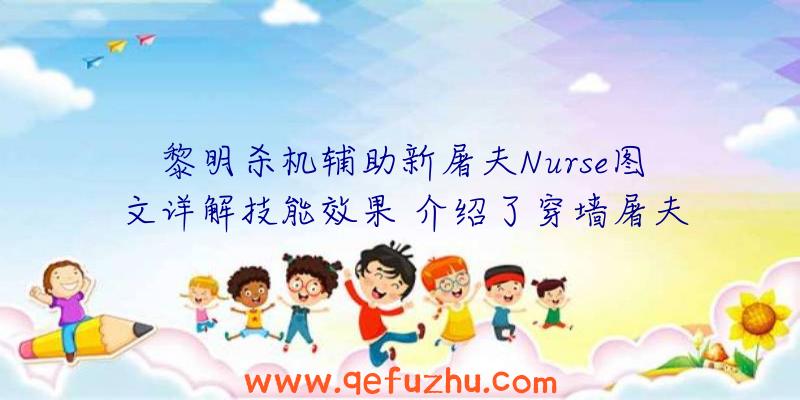 黎明杀机辅助新屠夫Nurse图文详解技能效果